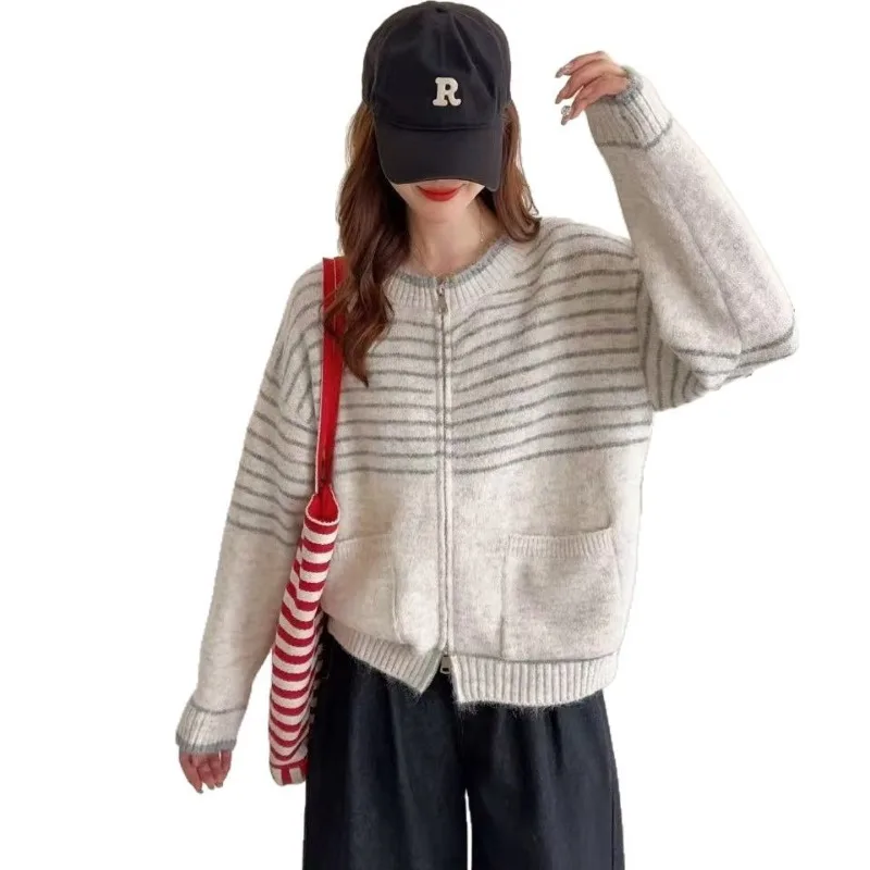 

Новый корейский мягкий клейкий толстый игольчатый теплый свитер, кардиган, маленький топ, повседневный широкий универсальный кардиган