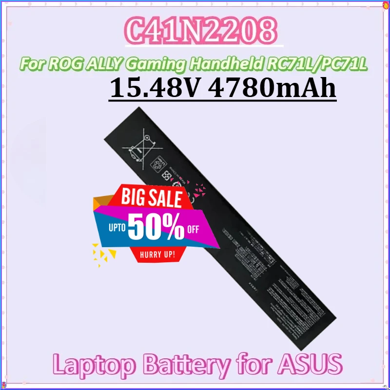 

Для ASUS ROG ALLY Gaming Handheld RC71L/PC71L Expand New C41N2208 15,48 В 4780 мАч Аккумулятор для ноутбука Высокая емкость Бесплатные все инструменты