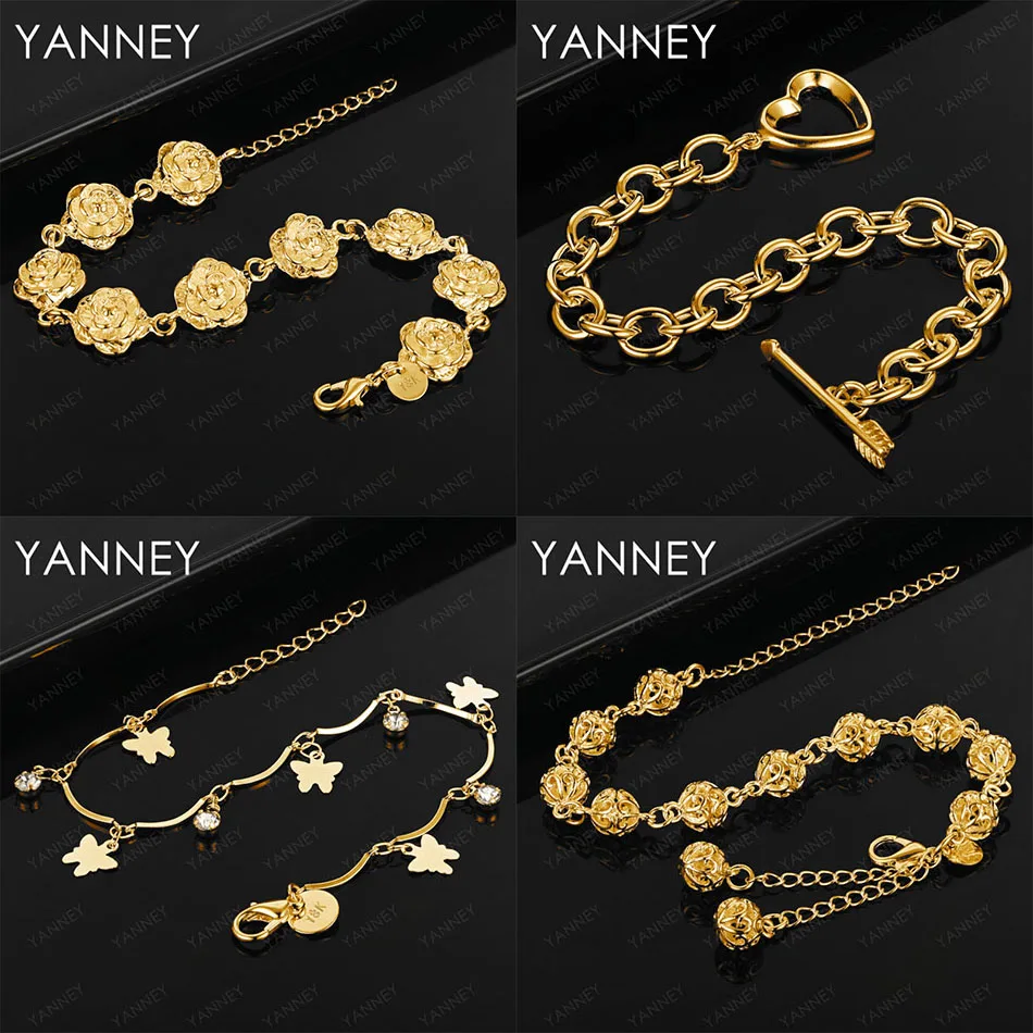 

Luxury 925 sterling silver 18K gold exquisite rose heart bracelet women's accessories wedding party jewelry gift