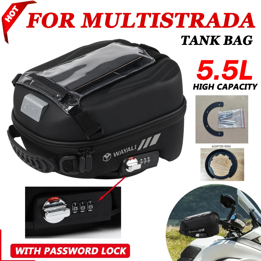 

For DUCATI Multistrada 950 950S 1200 Enduro 1200S 1260S 1260 Enduro V2 V4 Motorcycle Tank Bag Navigation Package Storage Bag