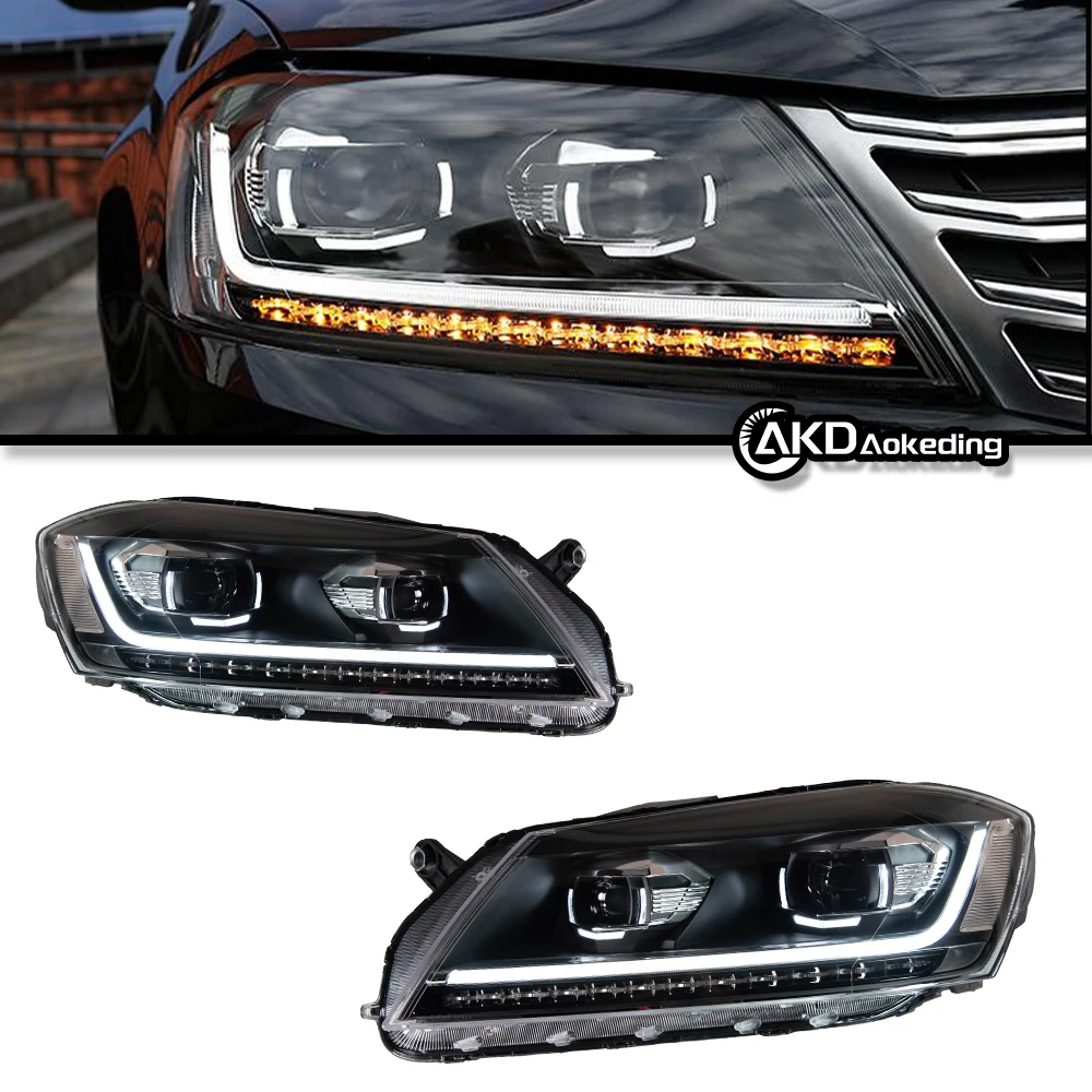 

Auto Parts Headlights For Passat B7 EU Version 2011-2015 latest Styling LED DRL Dual Projector Car Accesorios Modified