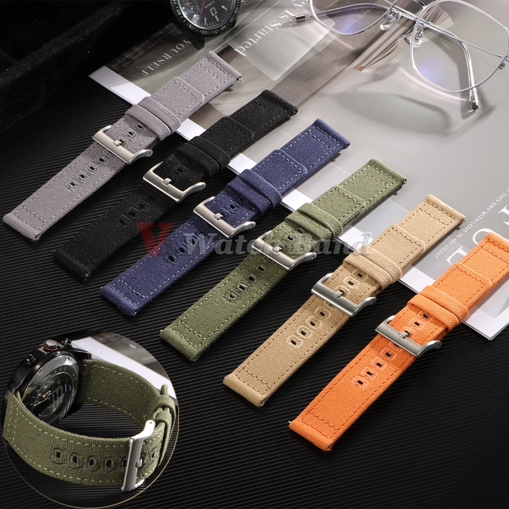 18mm 20mm 22mm Nylon Canvas Uhrenarmband Gewebter weicher Gürtel Universalarmband für Männer Frauen Sport Schnellverschluss-Armband