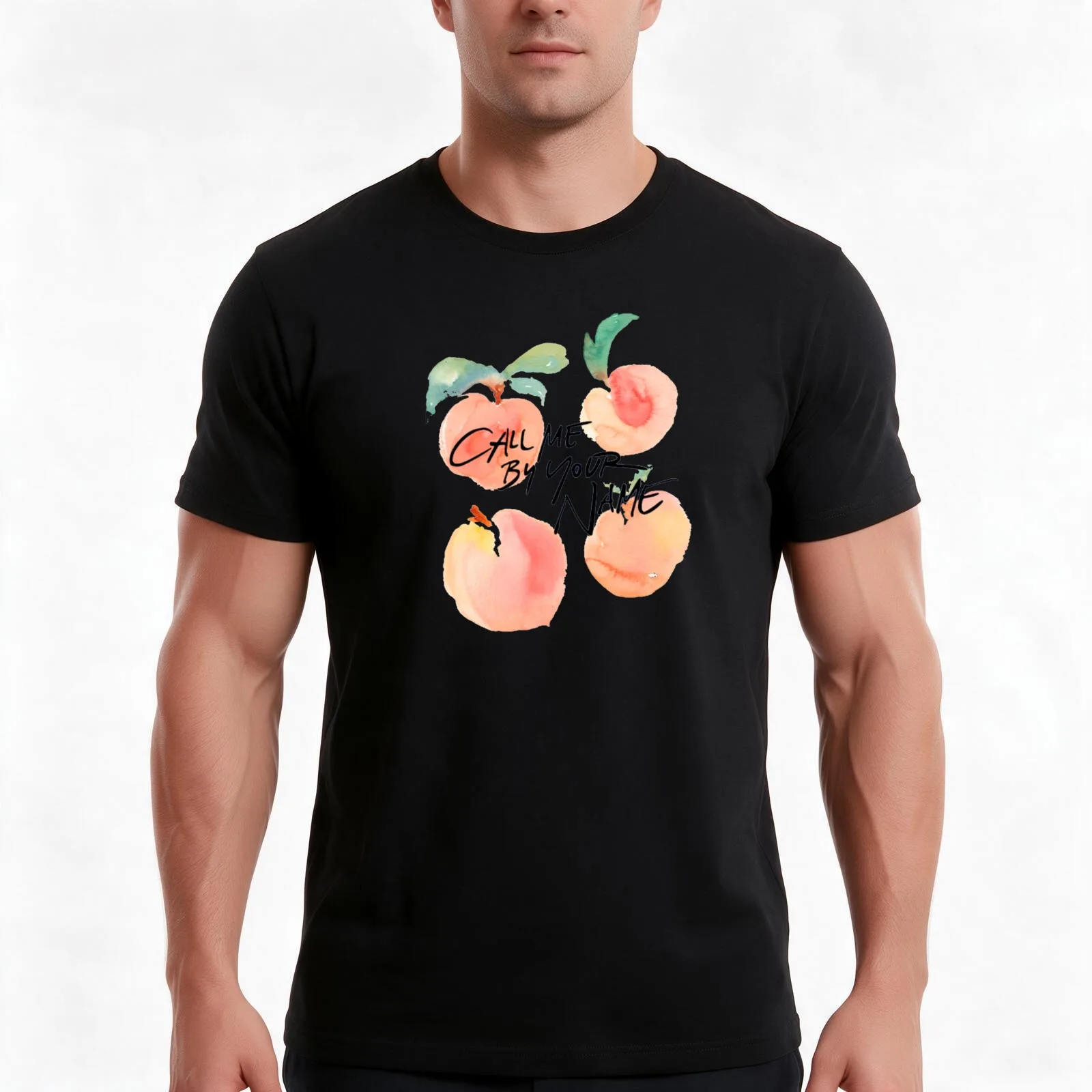Call Me By Your Name - Peaches T-Shirt, Summer Casual Cotton Tee, Oversized Streetwear Tops, Vintage Graphic Print, 100% Cotton