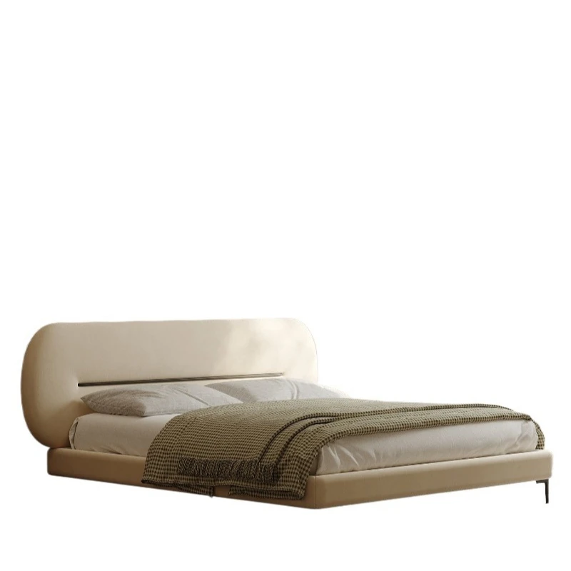 

Cream wind bedroom bed does not disturb each other double bed fabric bed simple modern 1.8