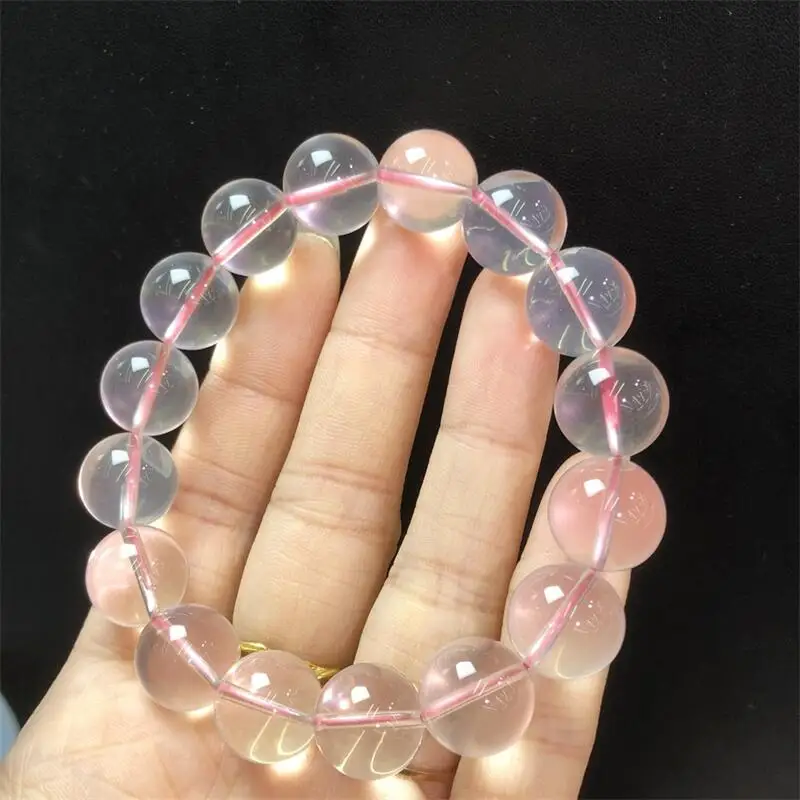 

13MM Natural Starlight Rose Quartz Bead Bracelet Gemstone Round Bead Crystal Healing fengshui Gemstone Jewelry Gift 1PCS
