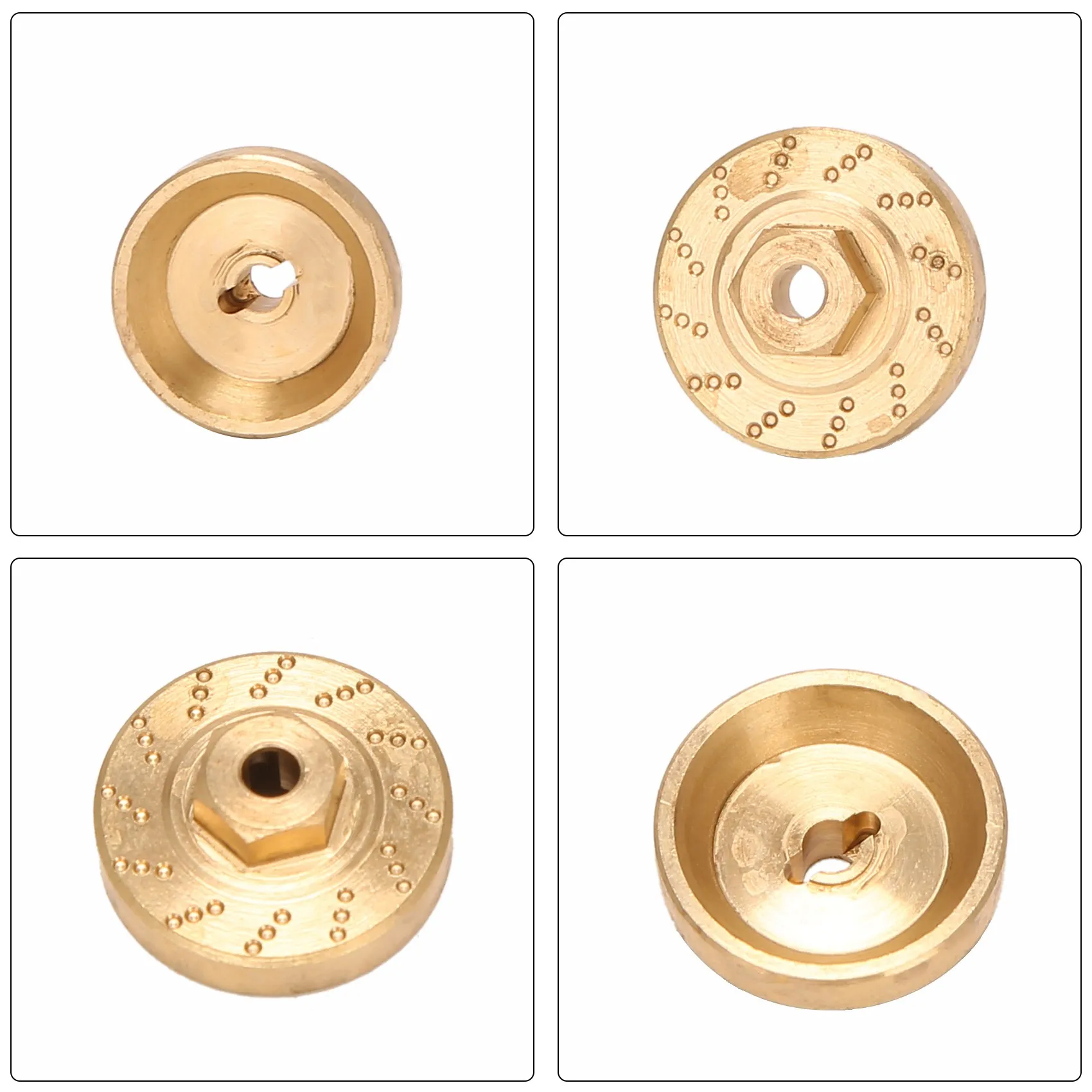 ABUM-4Pcs Heavy Duty Brass Wheel Hex Adapter Balance Weight For AXIAL SCX24 90081 Upgrades 1/24 RC Crawler Car Parts