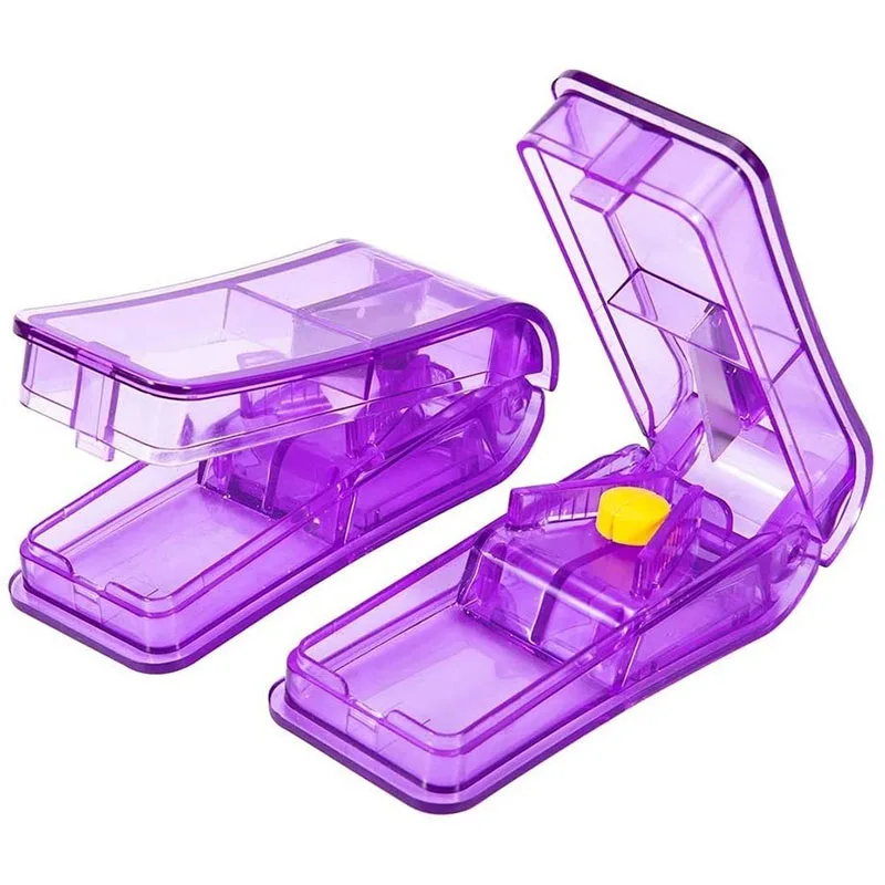 1PC Clear Medicine Pill Holder Tablet Cutter Splitter Pill Case Mini Useful Portable Storage Box Pill Tablet Pill Cutter Divider