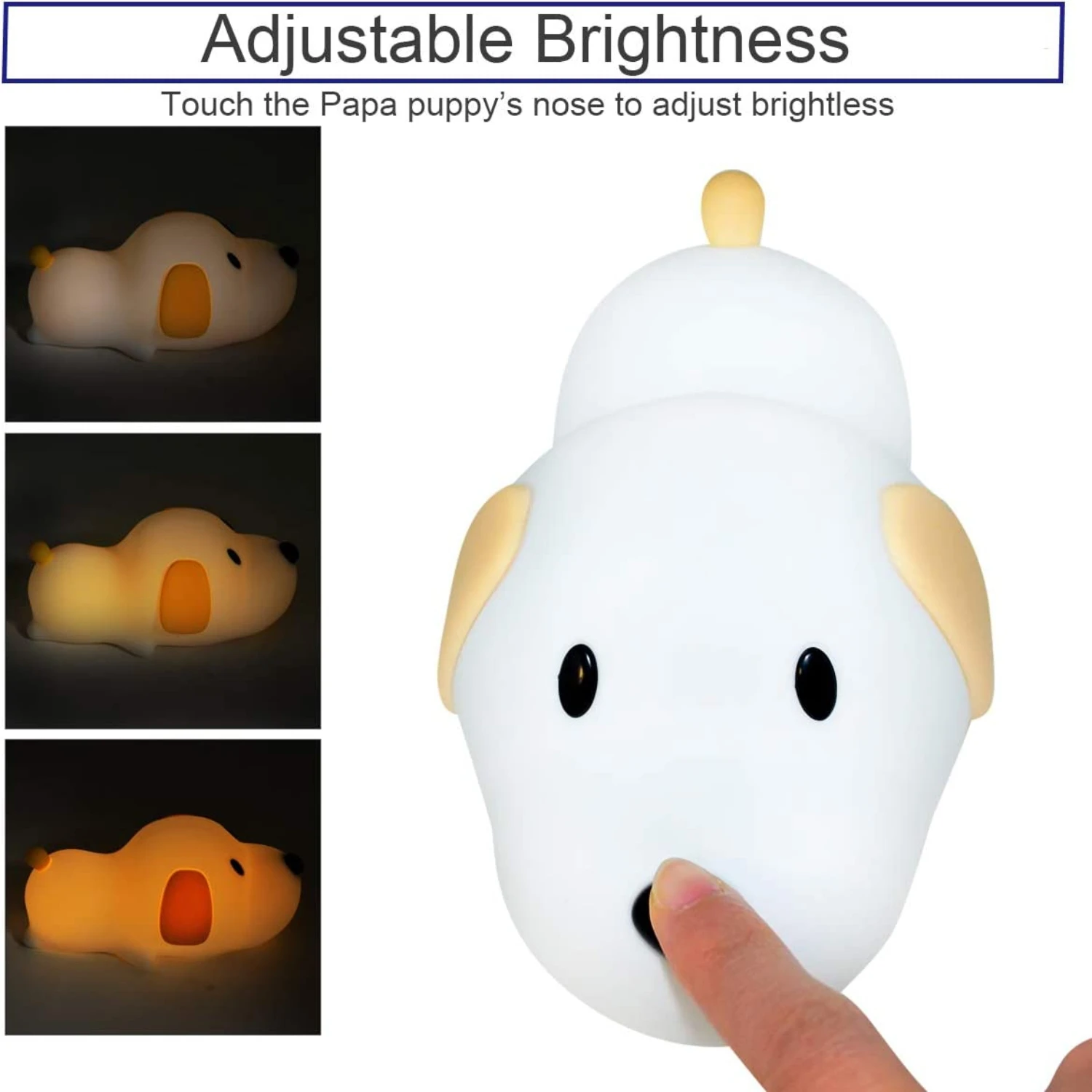 AdTosLED-Veilleuse en forme de chiot Papa pour enfant, jolie lampe de nuit en forme de chien avec capteur, ajout à la table de chevet, parfait B, nouveauté