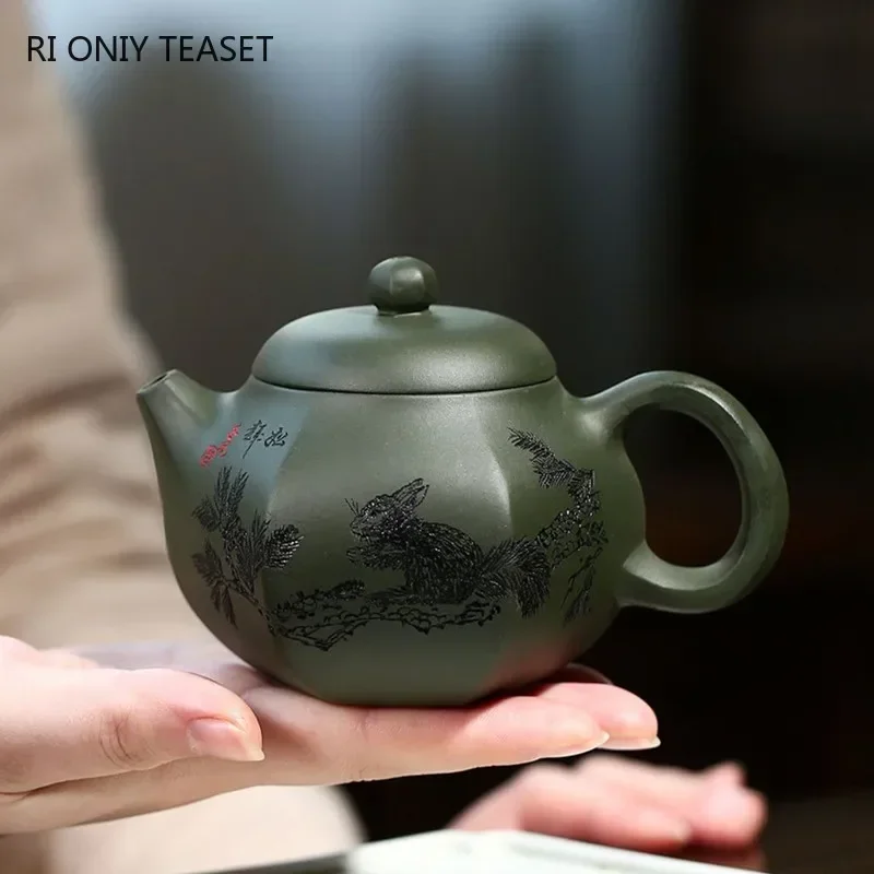 

200ml Yixing Purple Clay Teapot Handmade Six Parties Shape Tea Pot Beauty Tea Infuser Kettle Chinese Raw Ore Zisha Tea Set