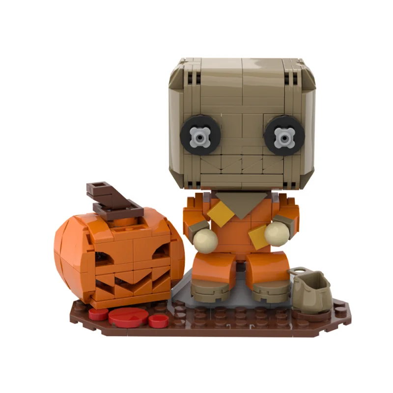 MOC Horror Movie Pumpkin Lantern Doll Model Building Blocks Supernatural Halloween Trick\'r Treat Action Figure Brick Toy Gift
