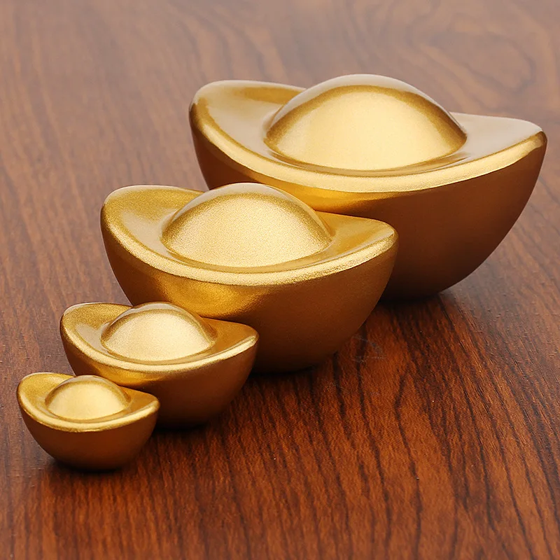 

New Home Store Wealth-Attracting Decorative Filler Premium Smooth Solid Yuanbao Ornament Metal Craft