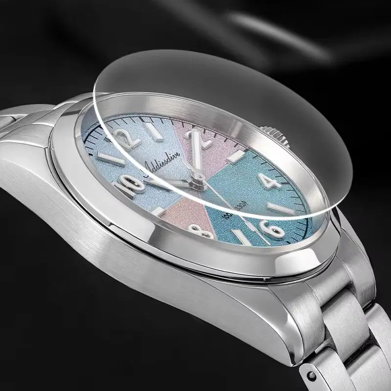 ADDIESDIVE New AD2555 Men's Quartz Watch Sapphire Crystal Super Luminous 100M Waterproof Stainless Steel Explorer Outdoor Watch