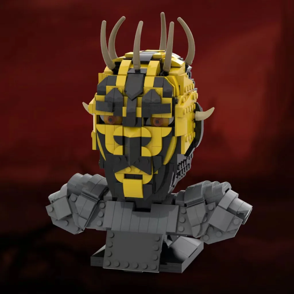 Sci-fi Warrior Head Mask Model Building Blocks Full Face Helmet Bricks Decor Gift For Adult Sci-fi Collectors