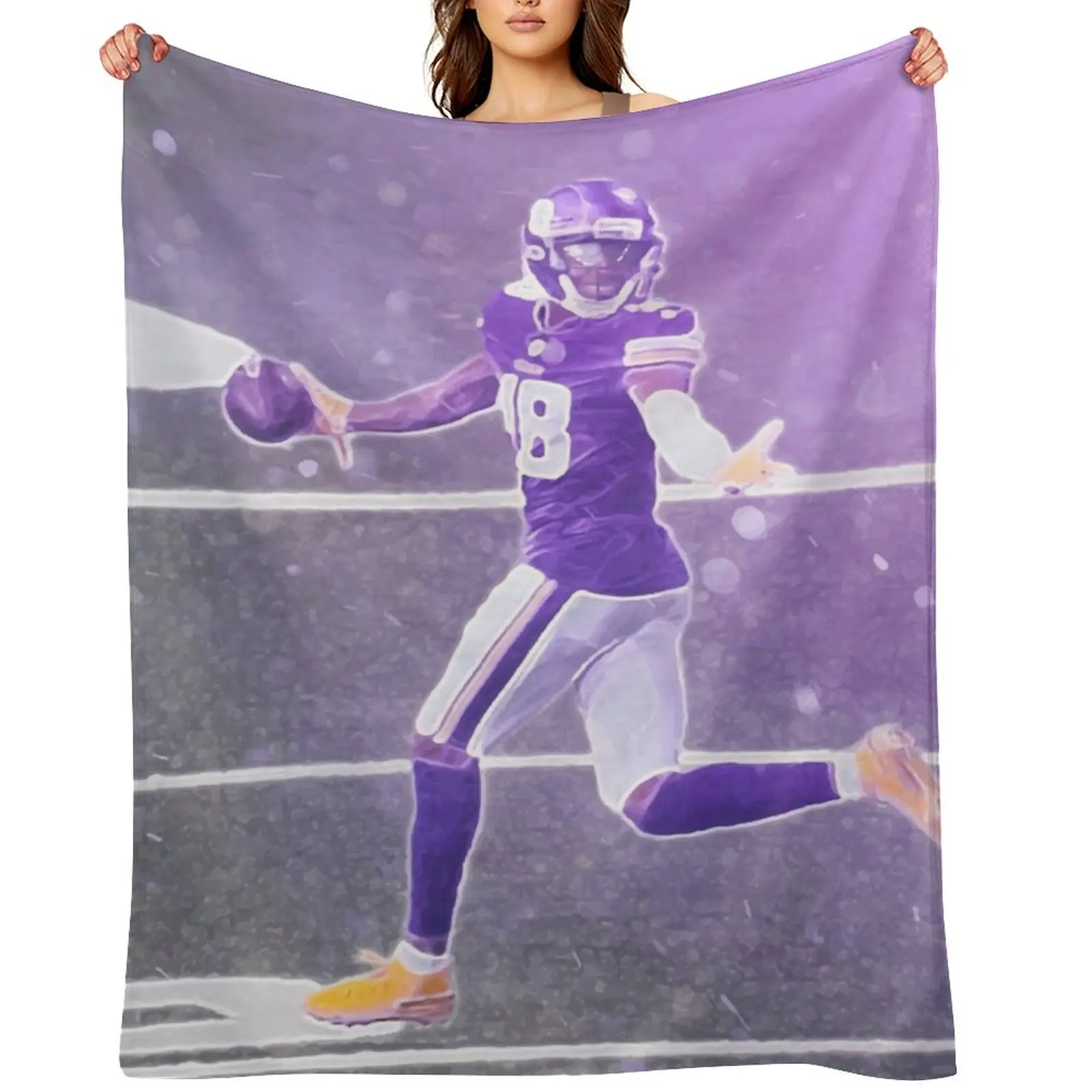 

Justin Jefferson Illustration Throw Blanket Hairys Sleeping Bag Luxury Blankets