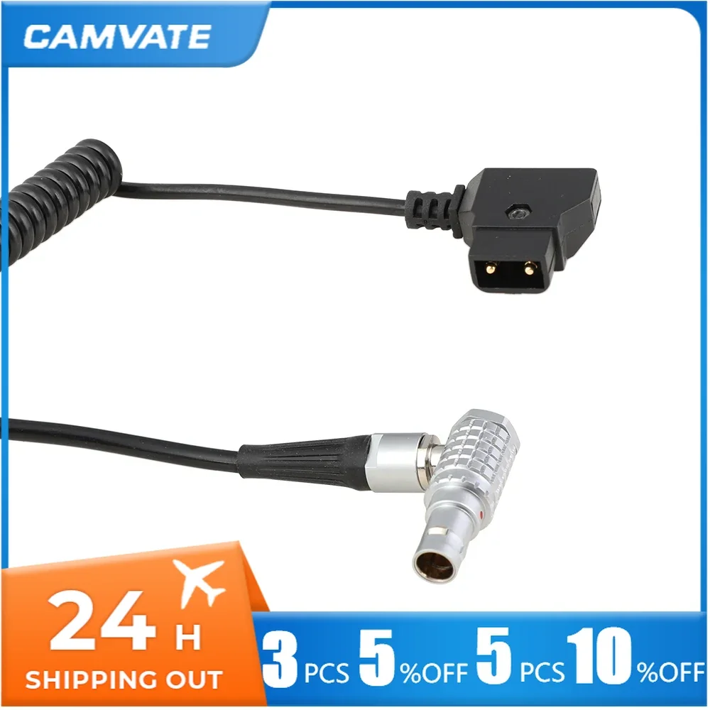 CAMVATE Standard D-Tap To 4 Pin Power Coiled Cable Connector Designed For Wireless Transmission Systems ( Hollyland, Vaxis ) New