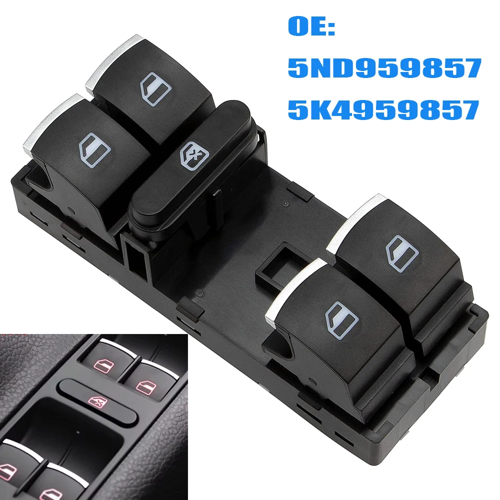 5ND959857 for VW Volkswagen CC Jetta Golf MK5 MK6 Jetta Passat Tiguan Electric Power Window Master Switch Button Parts 5K4959857