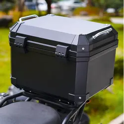 Caja trasera de motocicleta con diseño reflectante, almacenamiento de equipaje de casco Bloqueable, resistente al agua