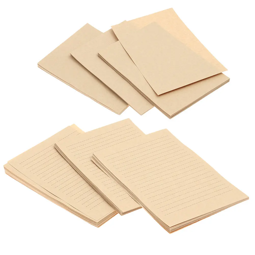 100Sheets Vintage Letter Set Papers Kraft Retro Style Writing Ideal Thank You Notes Love Letters