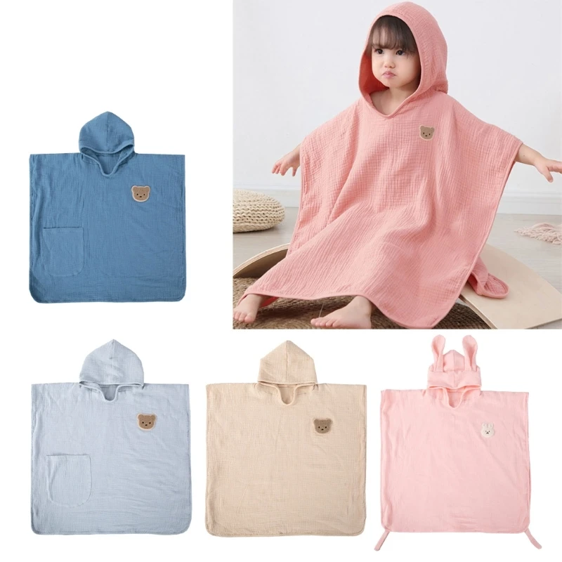 

Bath Towel Bathrobe Soft Hooded Sleepwear Children Clothing Infant-Poncho Cotton Blanket for Baby Toddle Newborn 23x31in