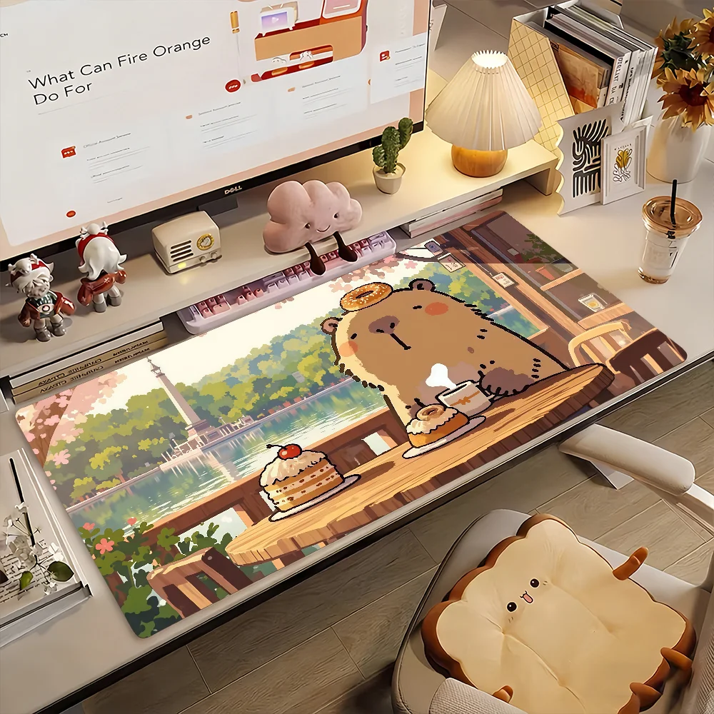 漫画かわいいカピバラマウスパッド滑り止めデスクマットPCラッ - Gaming Console Portable Pc のレビューと価格