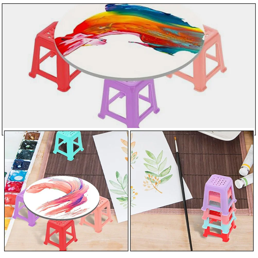Mini support de peinture en plastique antidérapant, 12 pièces, couleur unie, fournitures de versage en acrylique, peinture en métal, décoration murale de poisson