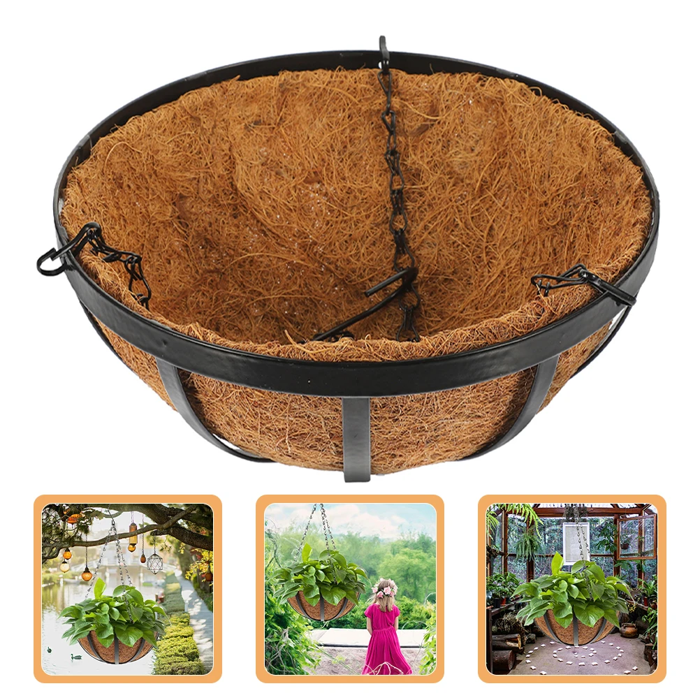 

Natural Hanging Flower Pot Sturdy Decorative Basket Indoor Outdoor Balcony Garden Planter for Succulents Violets and More