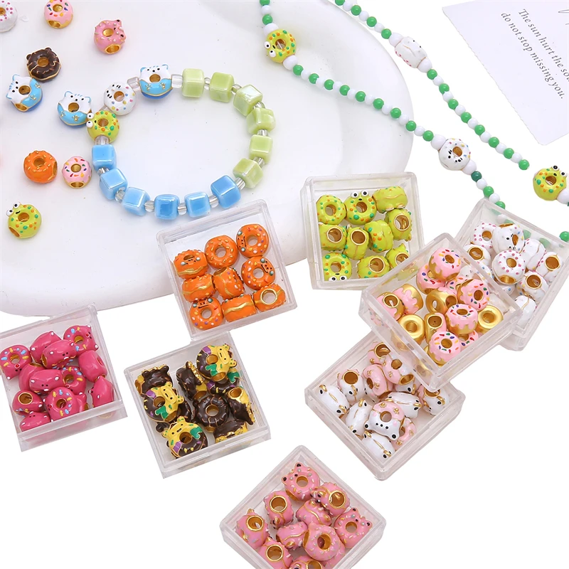 1 шт., серьги-пончики из металлического сплава, бусины из сплава для ювелирных изделий своими руками, модные поделки