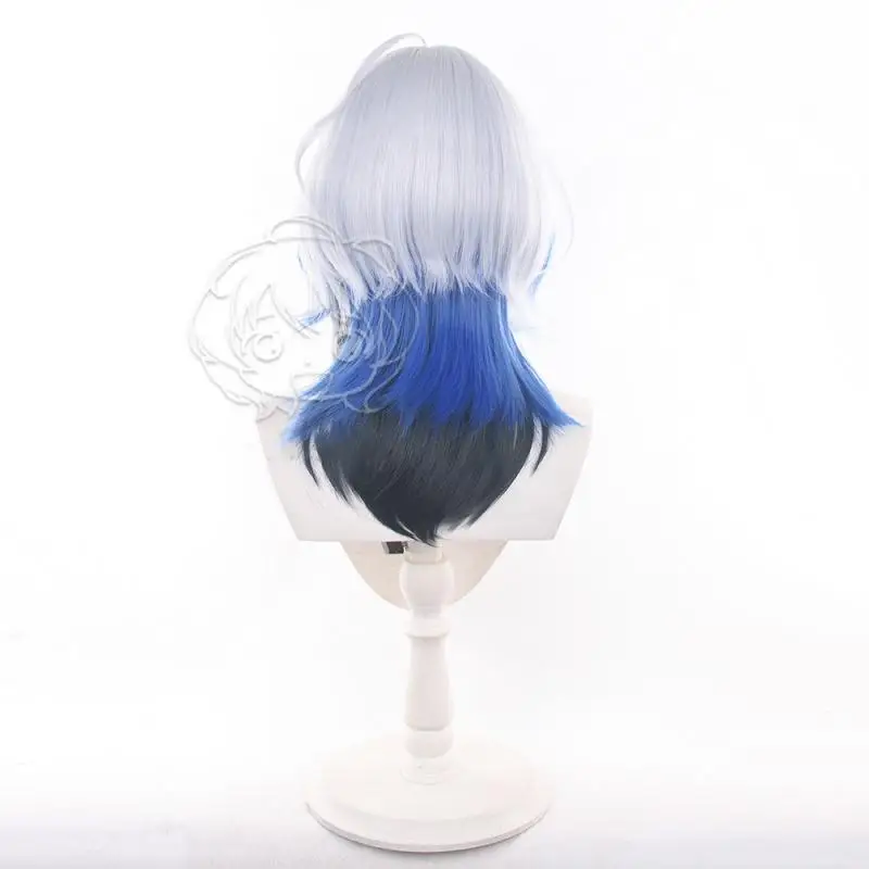 Wuthering Waves Galbrenacos Cosplay-Perücken, Cosplay-Kostüme, Kopfbedeckung, 50 cm lange, simulierende Kopfhaut, dicke, gemischte, bauschige Langhaar-Perücken – Detail 6