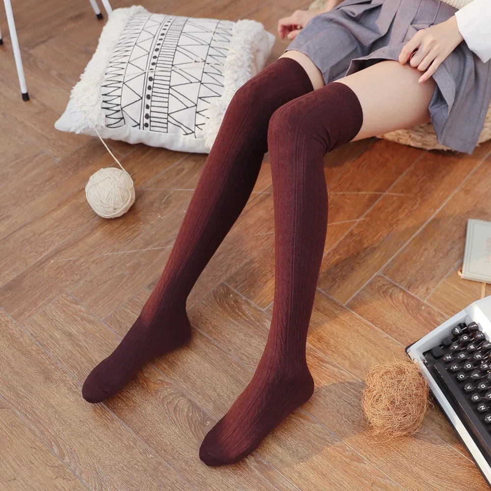 New Knee Length Long Tube Autumn and Winter Cotton Pile Socks