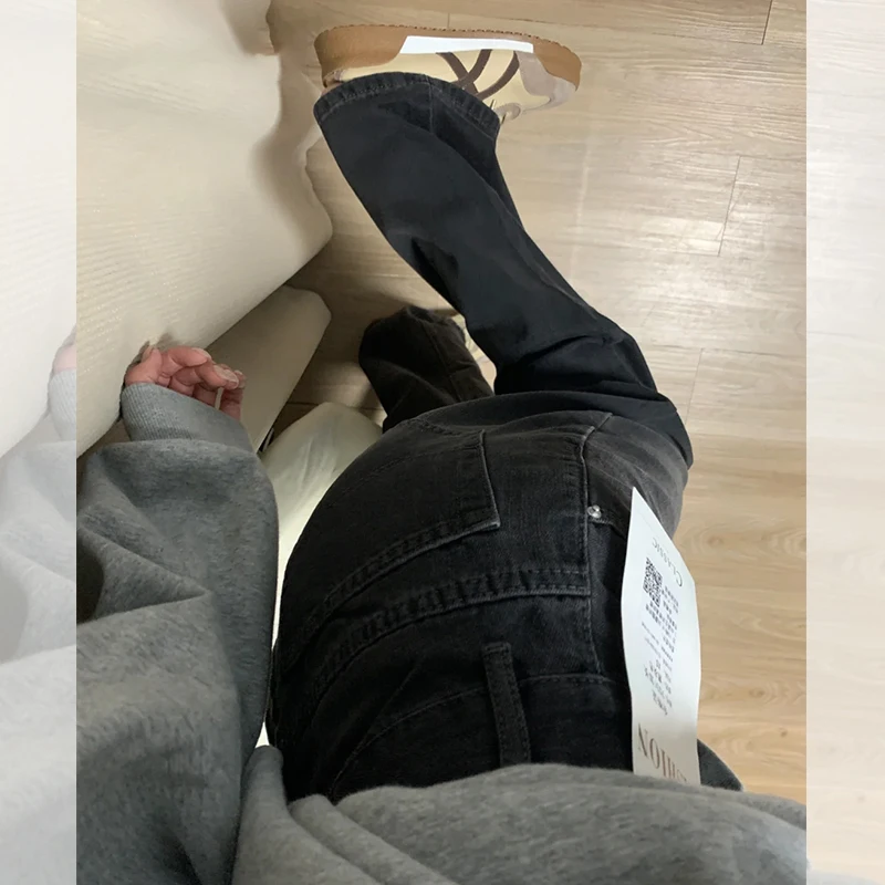 Plus Size High Waist Fce Gefütterte Thi Wide Leg Jeans Damen Winter Warm Straight Cut Bodenlange Hose Vintage Sle