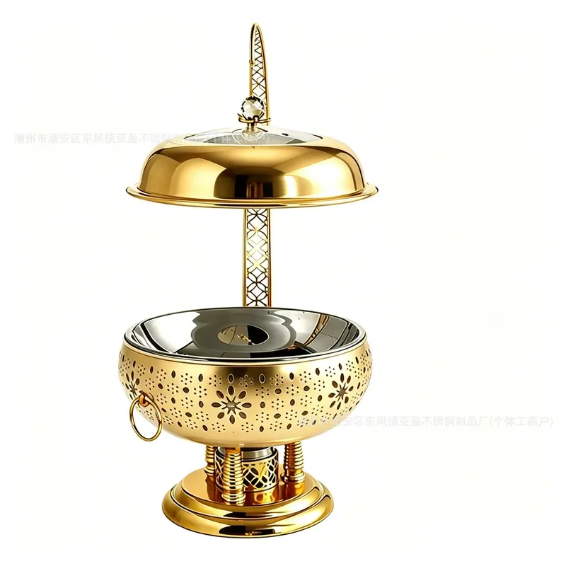 8L Stainless Steel Chafing Dish Buffet Warmer Hanging Cover Food Server for Catering Hotel Restaurant Banquet Heating Pot