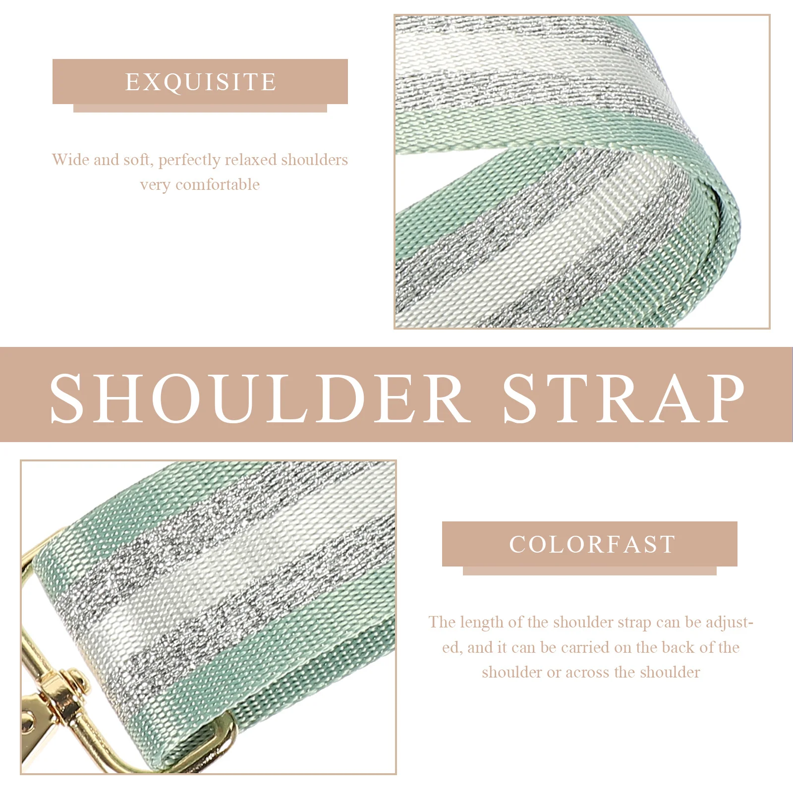 حقيبة كتف برايت ستيتش، حزام بديل ممتاز لحقيبة اليد العريضة لحقيبة ساعي البريد عبر الجسم، حزام قابل للتعديل بنفسك