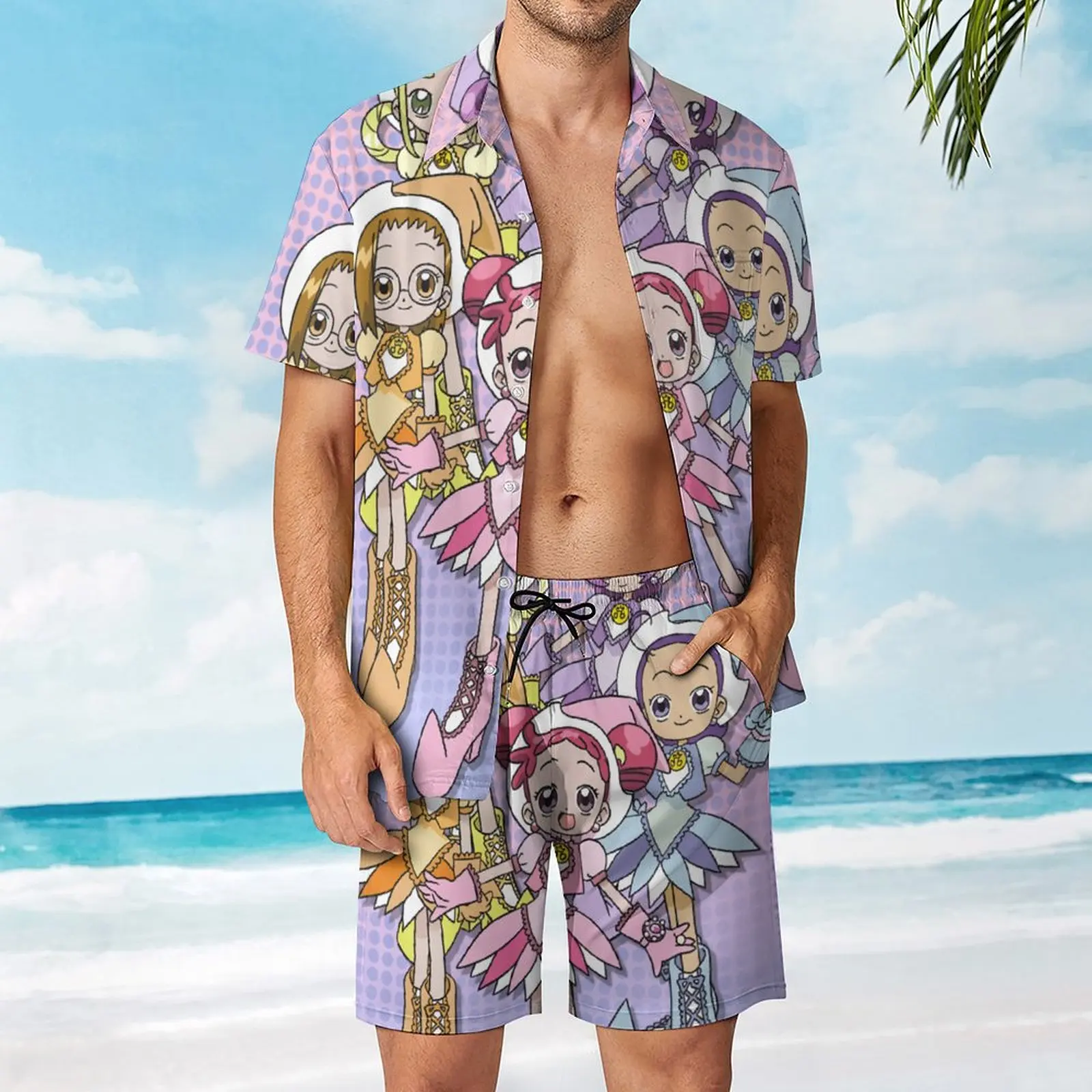 Ojamajo Doremi Premium Scoop na sprzedaż Męski garnitur plażowy Graphic Cool 2-częściowy Pantdress Vintage Beach Rozmiar Eur