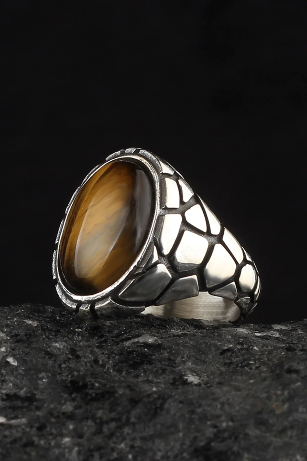 

Tiger's Eye Gemstone 925 Sterling Silver Men 'S Ring