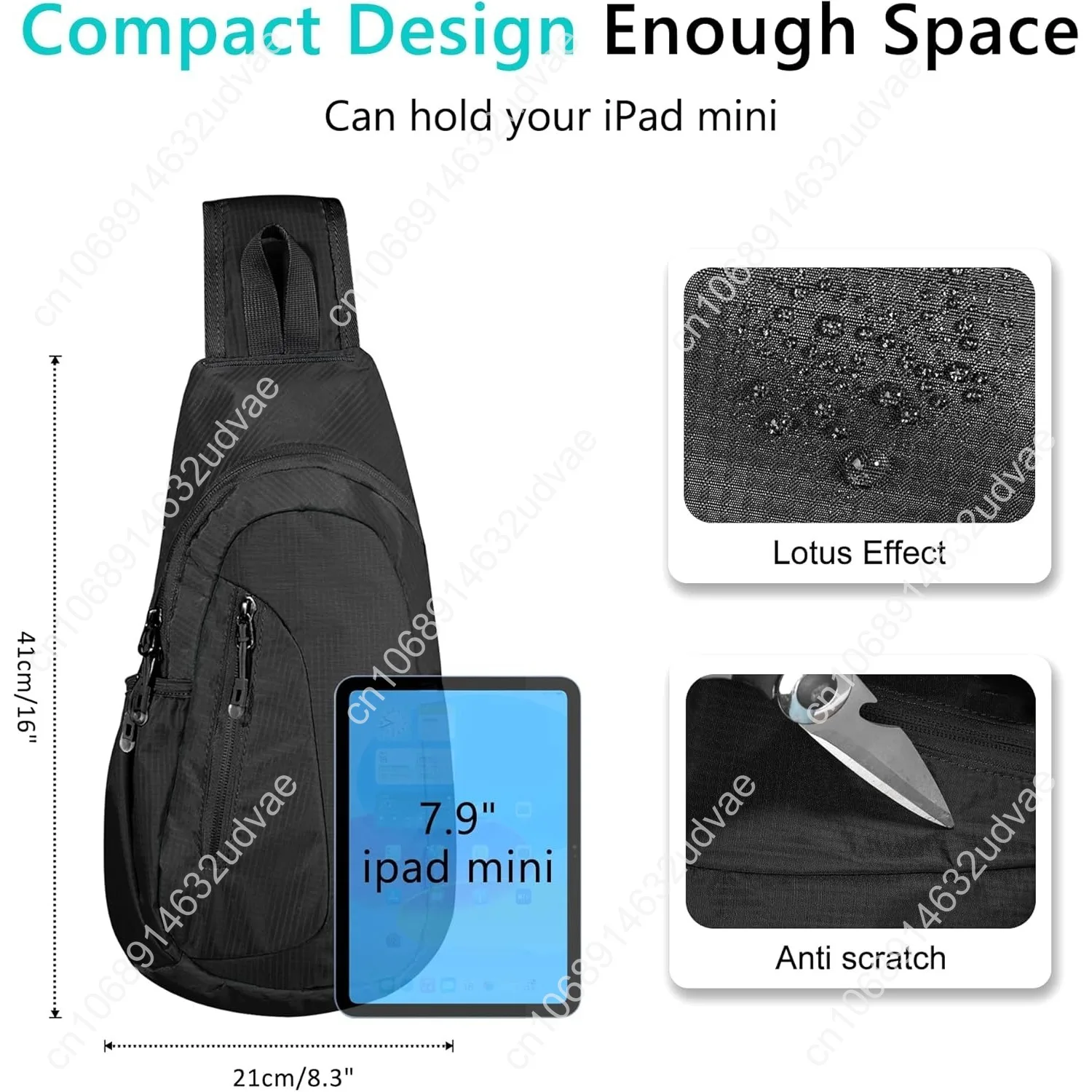 TITECOUGO Small Sling Bag, Lightweight Crossbody Backpack for Men Women, Shoulder Bag for Sports and Outdoor