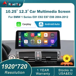 RoadTop 10.25'' 12.3'' Wireless CarPlay Android Auto For BMW Series 1 E81 E82 E87 E88 CCC CIC System Multimedia Display Screen