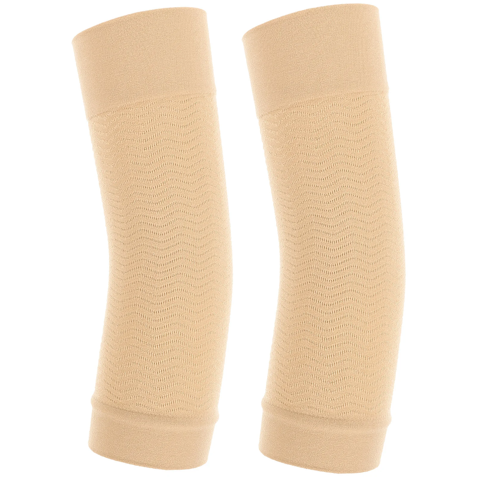 

1 Pair Beige Elastic Compression Arm Sleeves Slimming Shaper For Fitness Workout Support Muscle Recovery Arm