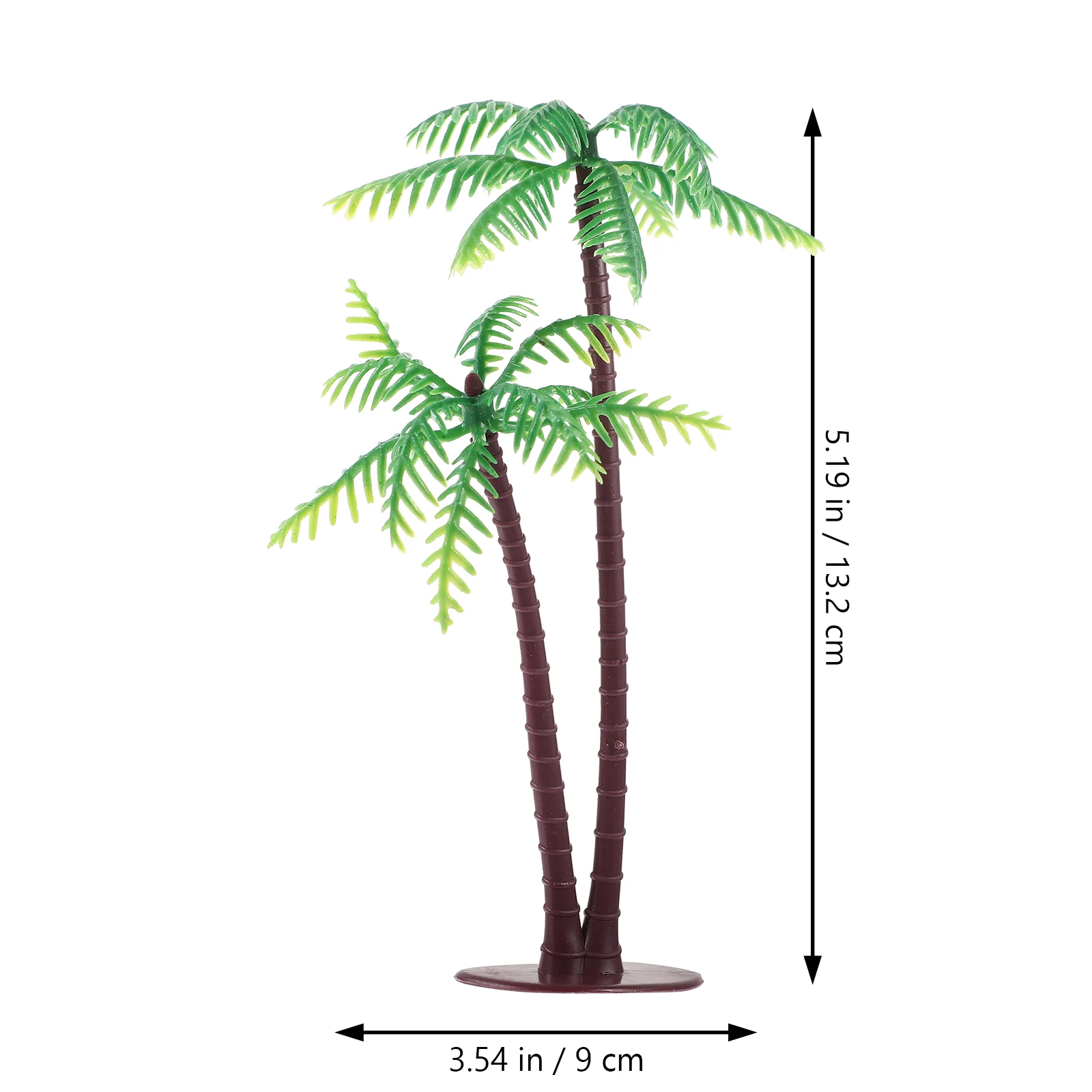 4 Pcs Artificial Palm Tree Faux Plant Desktop Mini Figure Decorate Plastic Vivid Figurine Child