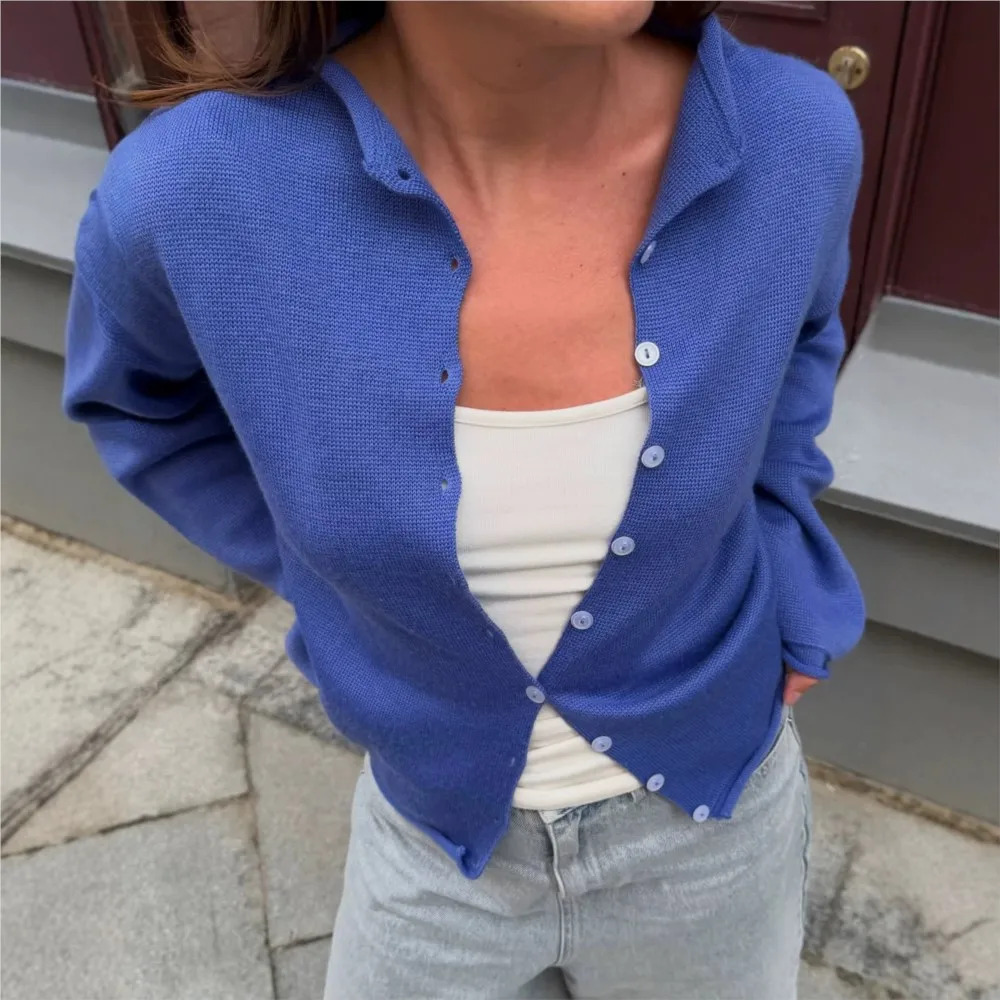 MsChuh Casual Women's Cardigan All-match Loose Simple Style Sweater Comfortable Pulls Femmes Temperament Commuting Fashionable