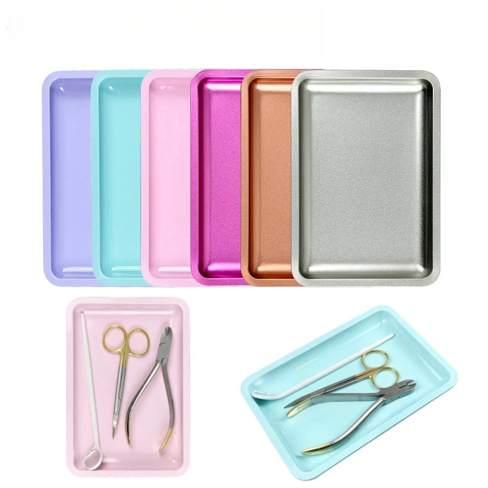 10Pcs Stainless Steel Square Storage Tray Dental Medical Tools Nail Tattoo Art Equipment Plate Dentistry Surgical Placement Box