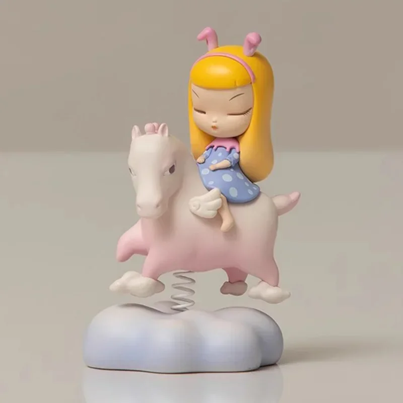 

White Night Fairy Tale Kawaii Toys Shake Elf Car Inside Decorated Center Console Display Action Figure Birthday Gifts for Girl