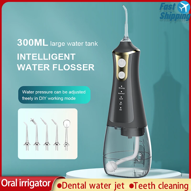 

XIaomi Mijia Oral Irrigator Dental Water Jet Floss Electric Tooth Brush Cleaning Dentistry Tool Teeth 300ML Water Tank 5 Nozzel