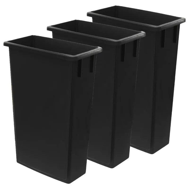

3 упаковки, сверхпрочный мусорный бак на 23 галлона, прочный контейнер для мусора, тонкий прямоугольный мусорный бак, корзина для переработки, пластиковая мусорная корзина