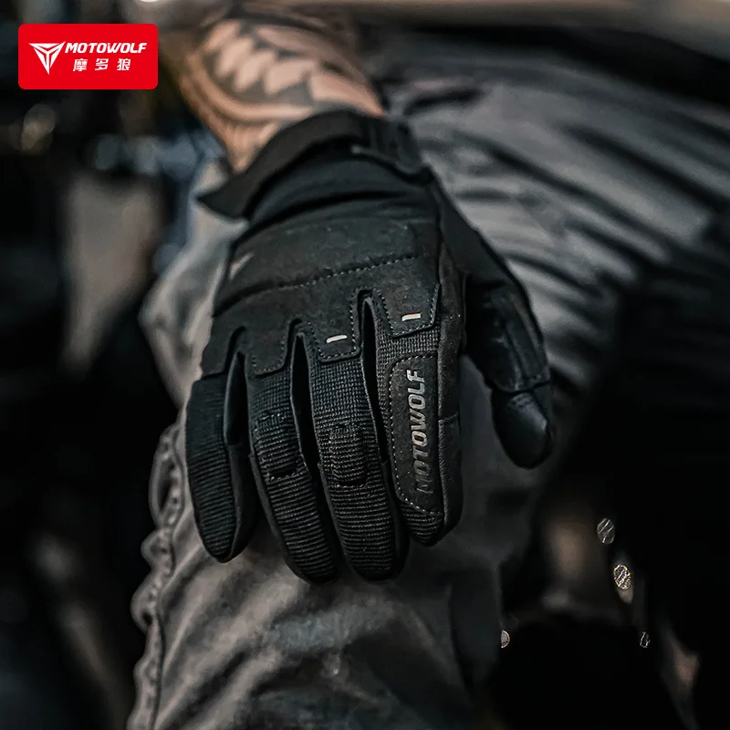 Guantes Retro Para montar en motocicleta para hombres, guantes cómodos para montar en moto al aire libre, anticaída, transpirables, nuevos