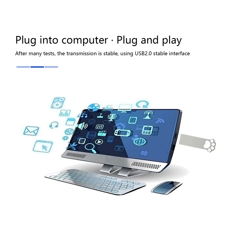 USB 플래시 드라이브 금속 USB 스틱, 펜드라이브 메모리 스틱, 데스크탑 노트북용 미니 귀여운 펜 드라이브