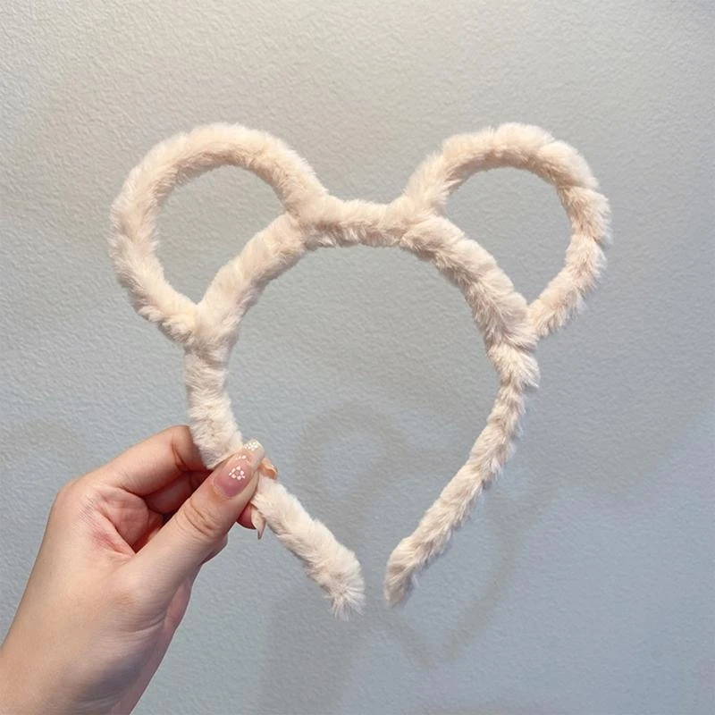 Y5GC Женщины зимняя густая плюшевая повязка вокруг мыши медведь уши