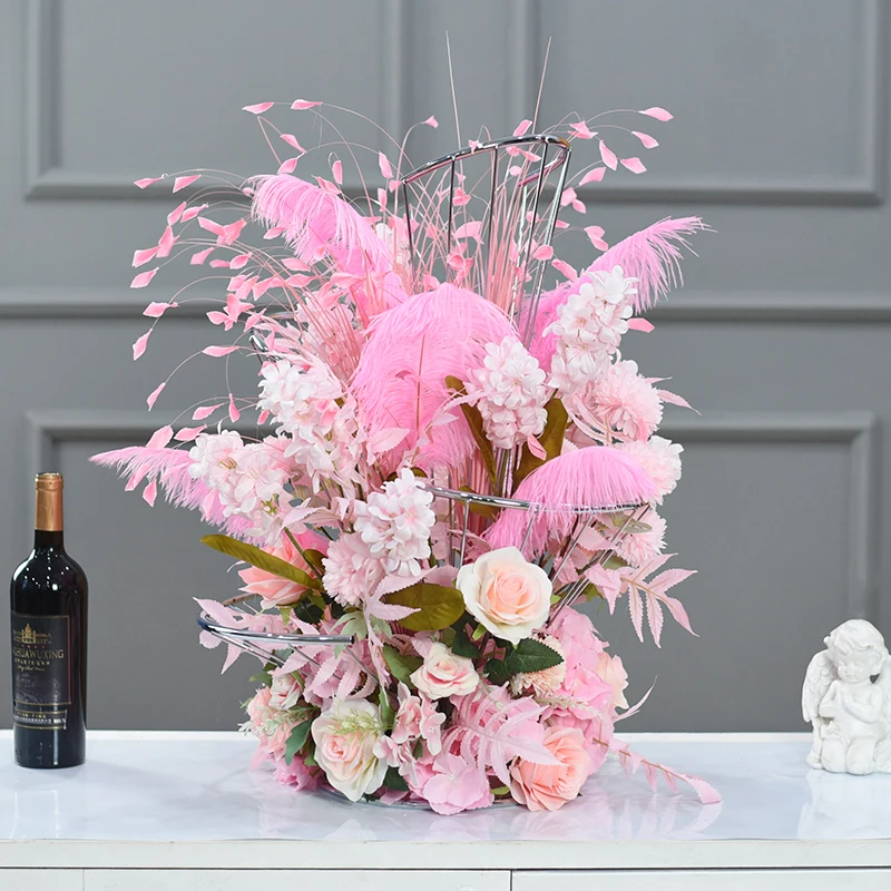 

Высококачественный бар KTV, настольный цветочный декор, стол, цветочная коробка на день рождения, украшение для стола с перьями, имитация