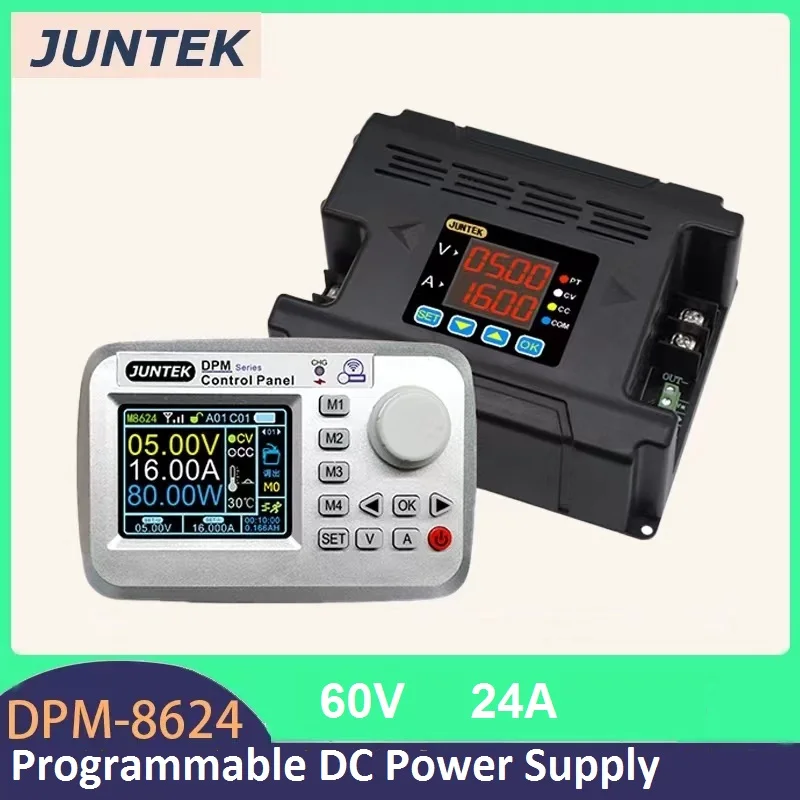

JUNTEK DPM8624 60V 24A Programmable DC Power Supply Adjustable Step Down Voltage Buck Converter 485 Wireless Communication