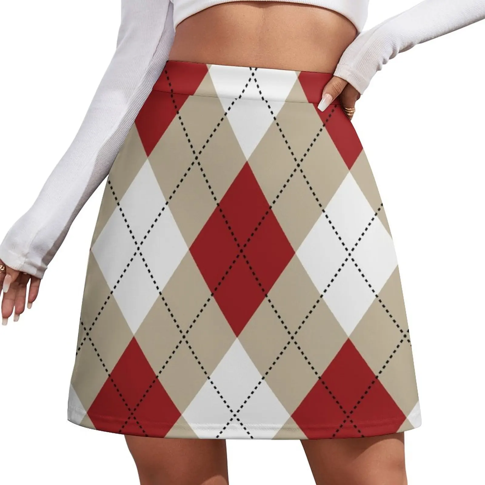 

Argyle Pattern Mini Skirt women's clothing summer 2025 novelties Female clothing night club women Mini Skirt