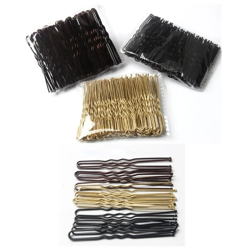 100 Pcs/Bag 5cm U Shaped Hair Pins Bridal Hairstyle Tools Waved Hair Clips Metal Alloy Bobby Pins Barrettes Hair Pins